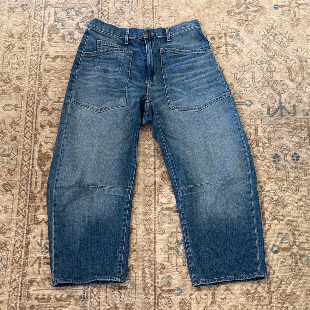 Nili Lotan Shon Relaxed Fit Blue Jeans